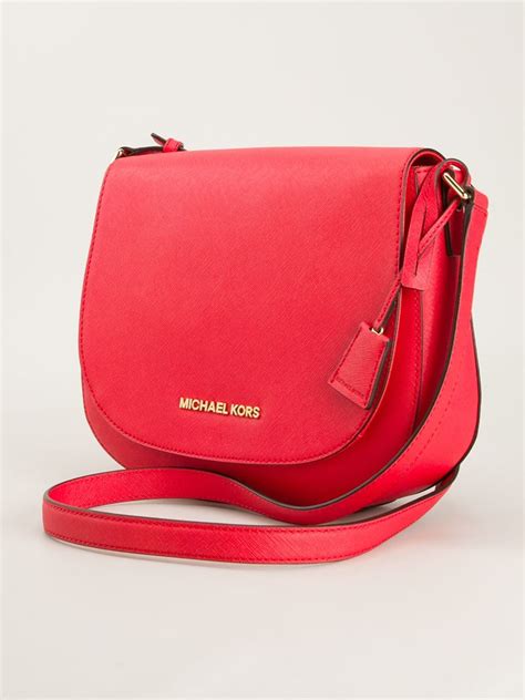 michael kors red wallet bright|Michael Kors red messenger bag.